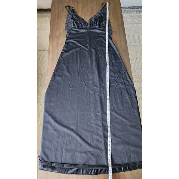Vintage Women's Unbranded Black Nylon Lace Nightgown Slip Dress Black Size Small - Picture 7 of 7